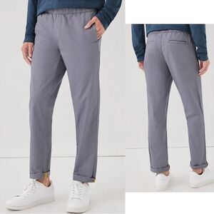 Pact Gray Organic Cotton Woven Twill Canvas Roll Up Pant Men's Small